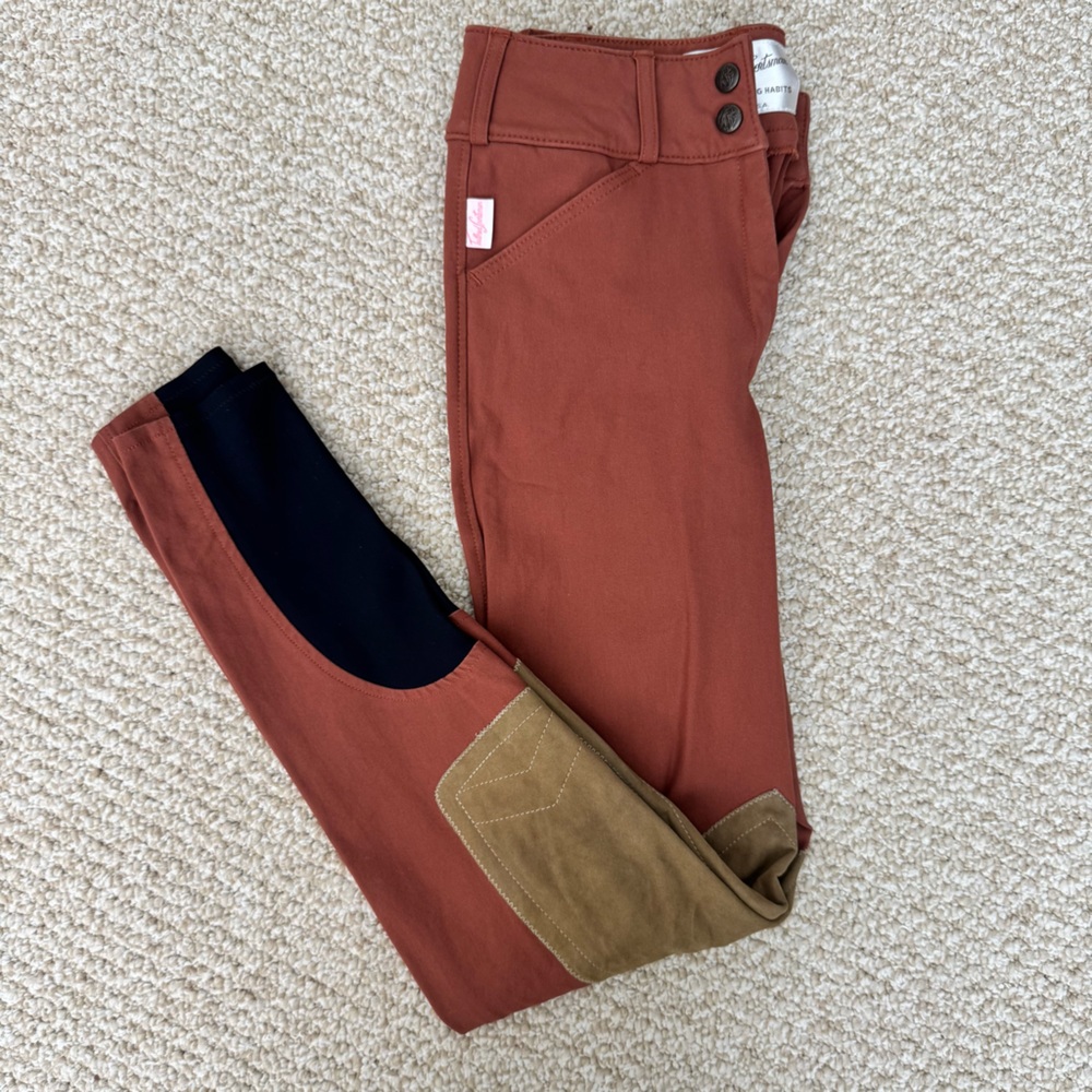THE TAILORED SPORTSMAN™ Rust Mid-Rise Knee Patch sock bottom breech